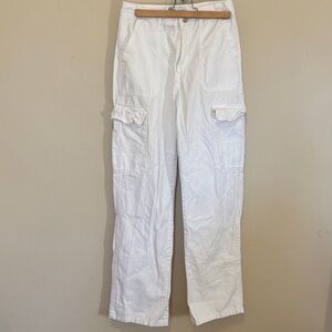 Zara Men's Crisp White Cargo Pants